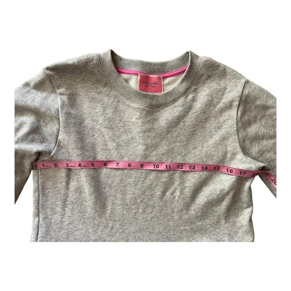 Kate Spade Broome Street Gray Ruffle Sweatshirt Dress Long Sleeves Sz Small EUC